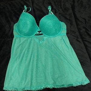 Seven Til Midnight Aqua 1X / 2X Caged Chemise